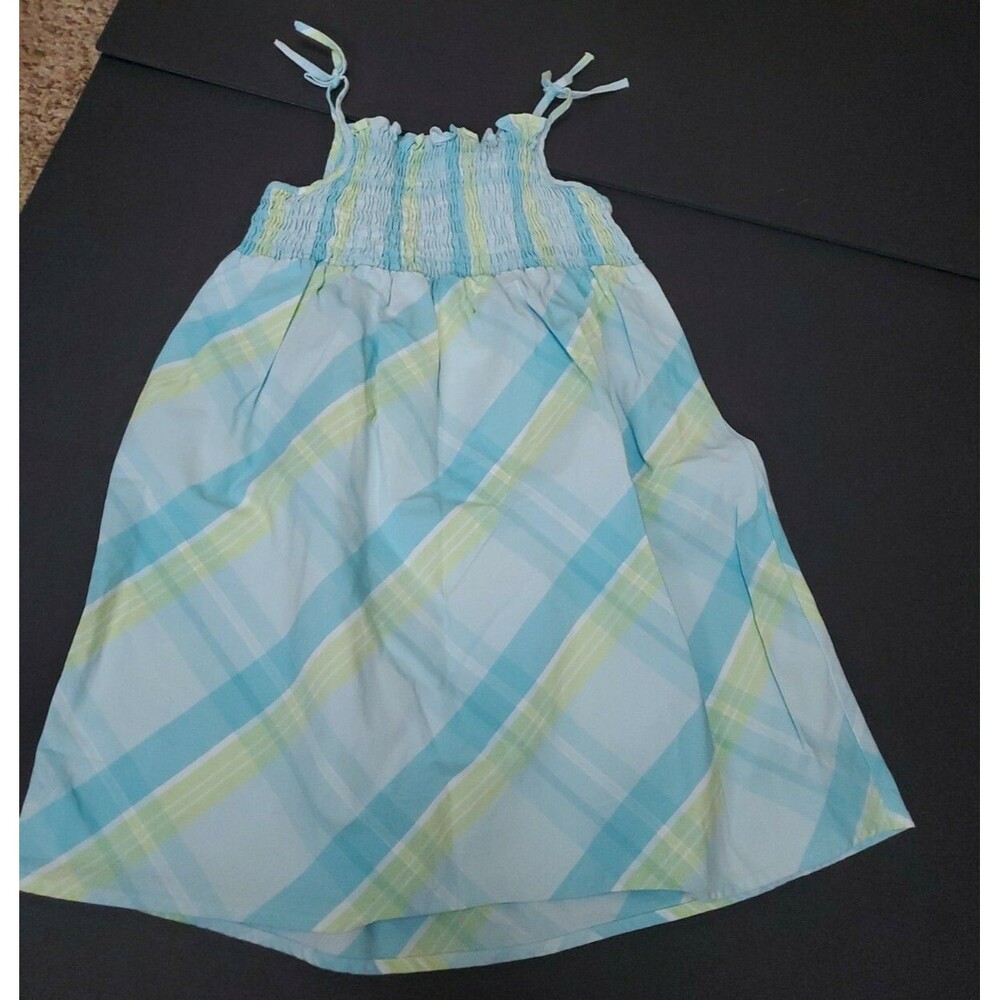 Girl's Carter's size 5 summer blue green plaid dress
